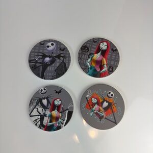 The Nightmare Before Christmas Sally & Jack Round Coasters - Gray
